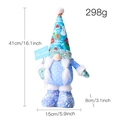 Gnome de Noël bleu à paillettes avec jambes télescopiques et panneau Joyeux Noël, 41cm - Poupée Gnome Rétractable à Paillettes Homme