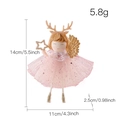Christmas angel doll with pink sequin dress, reindeer antlers and golden star wand - Pink