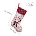 Calza di Natale con Babbo Natale a scacchi rossi e neri dimensione 40cm per i regali - Calza con Babbo Natale