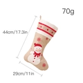 Linen Christmas stocking with snowman embroidery, red snowflake decor and size dimensions - Linen Snowman Style