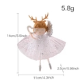 Christmas angel doll with brown hair, reindeer horns, and white lace dress - Silver