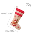 Linen Christmas stocking with 3D reindeer embroidery and red snowflake prints - Linen Reindeer Style
