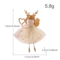 Creamy yellow Christmas angel girl doll with antlers and golden sequin wings - Gold