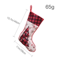 Calza di Natale con motivo scozzese rosso e nero, alta 40 cm per regali e decorazioni - Modello Albero di Natale