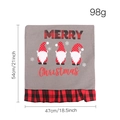 Grey Christmas gnome chair cover with red plaid trim and Merry Christmas slogan - Grey Chair Cover