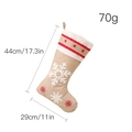 Linen Christmas stocking with embroidered snowflake pattern and 44cm height dimension - Linen Snowflake Style