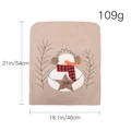 Christmas burlap chair cover featuring an embroidered snowman with a JOY star ornament - 54cm x 46cm / Snowman Chair Cover