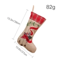 Calcetín de Navidad de arpillera bordada con diseño de muñeco de nieve y puño a cuadros - Estilo Estrella (WELCOME)