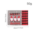 Christmas gnome table mat with red buffalo plaid trim and Merry Christmas text - Grey Placemat