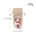 Linen Christmas wine bottle bag featuring a 3D snowman with JOY star ornament - Snowman