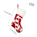 Roter Weihnachtsstrumpf aus Samt mit weißen Zuckerstangenstreifen und Plüschrand - Weihnachts-Zuckerstange