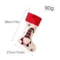 White teddy fleece Christmas stocking with a grey gnome and snowflake embroidery detail - Knit White Rudolph Sock