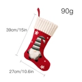 Red Christmas knit stocking with green striped hat gnome gnome including size dimensions - Knit Red Rudolph Sock
