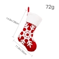 Rote Weihnachtssocke mit weißen Schneeflocken und Plüschrand, Größe 38cm x 30cm - Weihnachts-Schneeflocke
