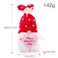Gnomo di San Valentino con cappello rosso in maglia e cuore rosa glitterato - Cuore Rosso