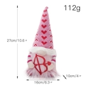 Gnomo de San Valentín luminoso con gorro de corazón y flecha, tamaño 27x16cm rosa suave - Gnomo Masculino Luminoso de San Valentín