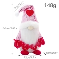 Gnomo di San Valentino con paillettes rosa e cuori LOVE, altezza 20cm peluche - Stile Maschile Cuore Paillettes