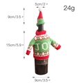 Knitted Christmas wine bottle cover set with green and red JOY sweater and hat - JOY Letter Style