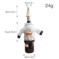 Blue knitted Christmas wine bottle sweater with reindeer pattern and matching mini hat - Elk Style