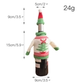 Christmas knitted wine bottle cover with red mini sweater and green tree design - Christmas Tree