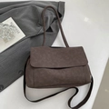Borsa a tracolla vintage marrone scuro con tracolla larga e finitura opaca - Stile 1 Caffè
