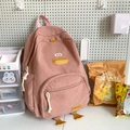 Mochila de pana rosa para niños con diseño de pato animado y gran capacidad interior - Rosa