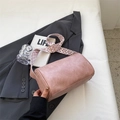 Retro pink cylinder pillow shoulder bag with a patterned wide strap and gold hardware - Pink