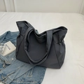 Bolso shopper grande gris carbón elegante fabricado en tejido de nailon premium - Gris