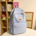 Zaino casual azzurro minimalista di grande capacità con tasche multiple per studenti - Blu