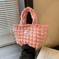 Rosa strukturierte Lunch-Tasche im Bubble-Design mit Love Fashion Label für Damen - Rosa