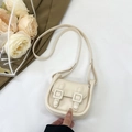 Mini sac bandoulière crème chic avec double boucles pour les trajets quotidiens - Blanc Cassé