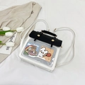 Minimalistische Vintage-Ita-Tasche im Schwarz-Weiß-Farbblock-Stil mit klarem Sichtfenster - Schwarz Weiß