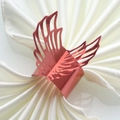 Elegant rose gold napkin ring with hollow wing design for wedding party table setting - 20cm / Mirror Apple Red