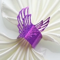 Sparkling purple butterfly paper napkin ring with glitter finish for party decor - 20cm / Glitter Purple