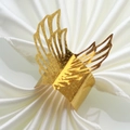 Sparkling gold butterfly napkin ring with hollow wings for festive party table decor - 20cm / Sparkling Gold