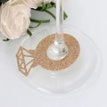 Tarjeta de mesa con purpurina dorada forma anillo de diamante para bodas y fiestas - Oro Rosa con Purpurina