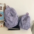 Zaino scolastico viola chiaro leggero con stampa orso carino in nylon resistente - Grande / Viola