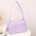 Chic lilac crescent underarm bag with zipper closure and adjustable shoulder strap - Purple