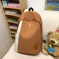 Sac à dos caramel pour ordinateur avec logo Y blanc et design à épissure latérale - Marron