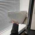 Light grey envelope clutch bag with unique texture and elegant gold metallic trim - Silver