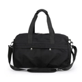 Large black waterproof nylon travel bag with dual top handles and adjustable shoulder strap - Black
