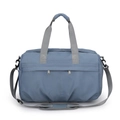 Bolso de viaje grande azul niebla en nailon impermeable con correas grises modernas - Azul