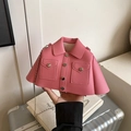 Borsa a tracolla creativa rosa a forma di giacca con catena argento e bottoni - Rosa