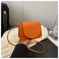 Mini borsa a tracolla arancione con trama litchi e tracolla sottile per moda estiva - Arancione