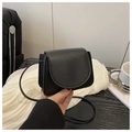 Mini borsa a tracolla nera in pelle motivo litchi per un'elegante moda estiva - Nero