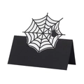 Marque-places 3D en forme de toile d'araignée noire pour décoration de table Halloween - 10*10CM / Noir