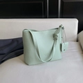 Minimalistische mintgrüne Beuteltasche mit Litschi-Textur und verstellbarem Riemen - Grün