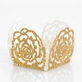 Pirottini dorati glitterati tagliati al laser con eleganti motivi floreali per matrimoni - Giallo Oro Scintillante