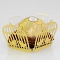 Eleganter goldener lasergeschnittener Geschenkkarton in Vogelkäfigform für Hochzeit - Reflektierendes Gold