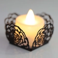 Goldene Rosen-Kerzenhülle mit warmem LED-Teelicht für Hochzeitsdekorationen - Schwarz Khaki
